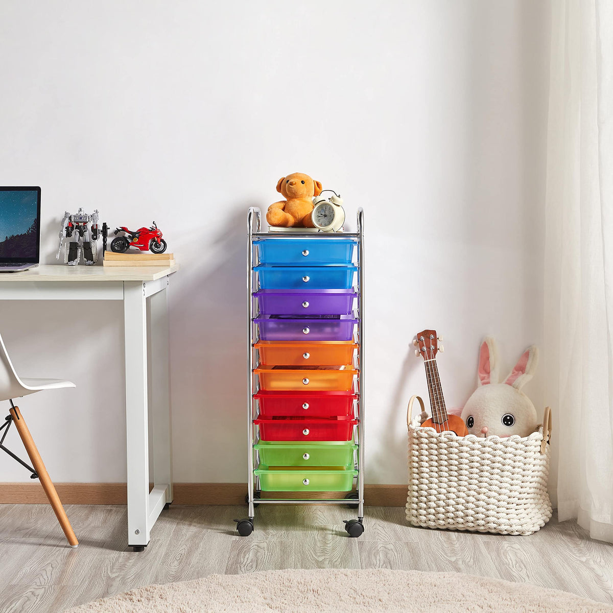 10 Drawer Rolling Storage Cart with Wheels B6278