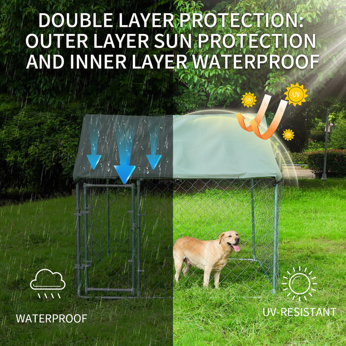 80"x80"x70" Outdoor Dog Kennel X330856