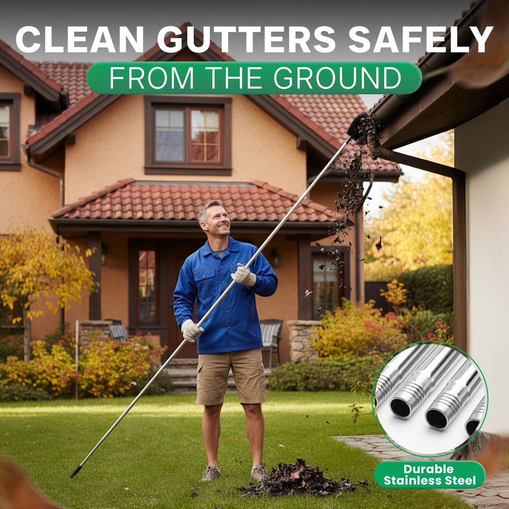 10.5 ft Adjustable Gutter Cleaning Tools with Pole B4770