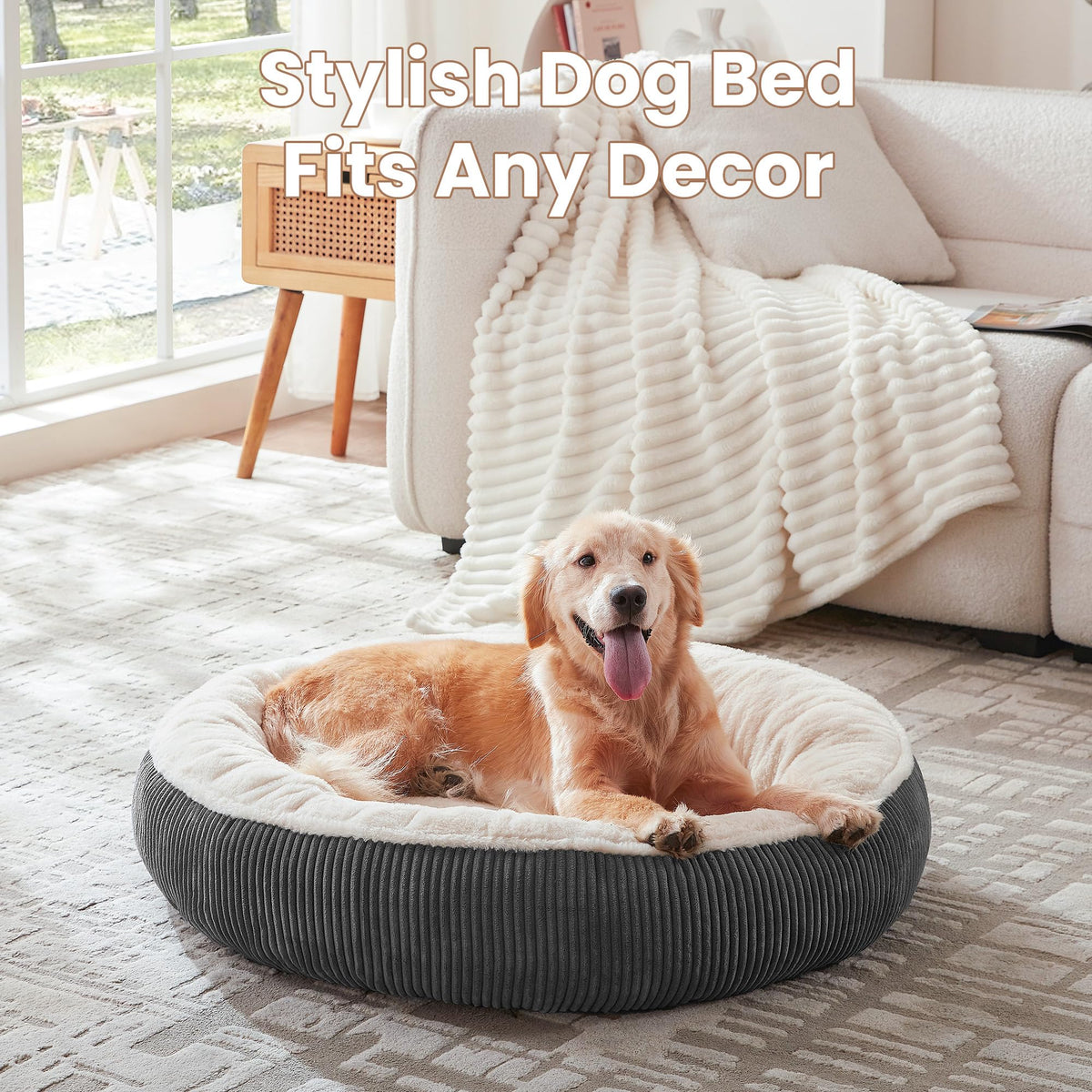 36 inches Dark Grey Donut Dog Bed A160326