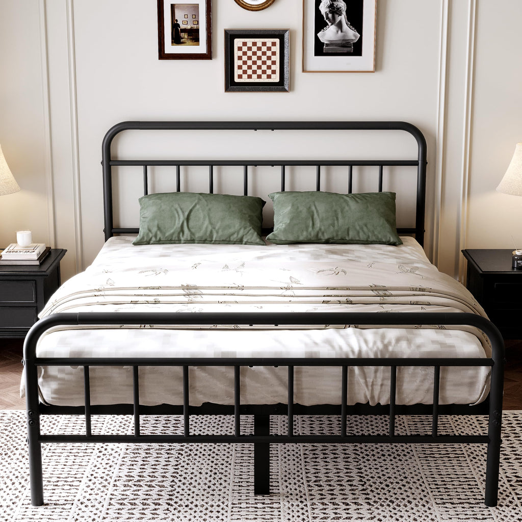 Queen Size Metal Bed Frame with Storage Space X580