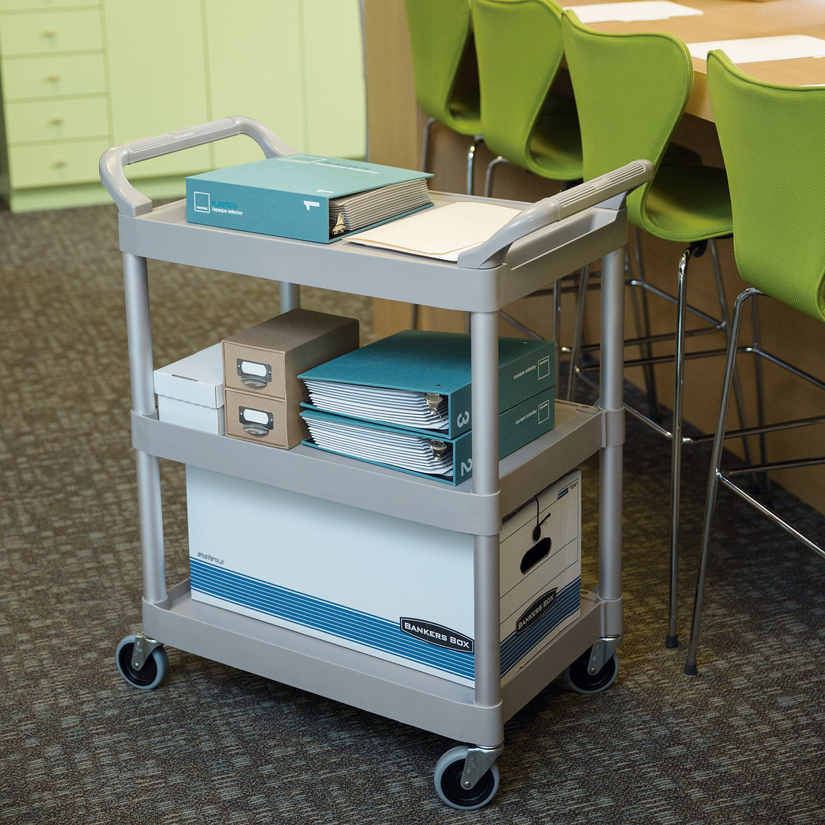 3-Shelf Rolling Utility Cart 200 lbs. Capacity H757